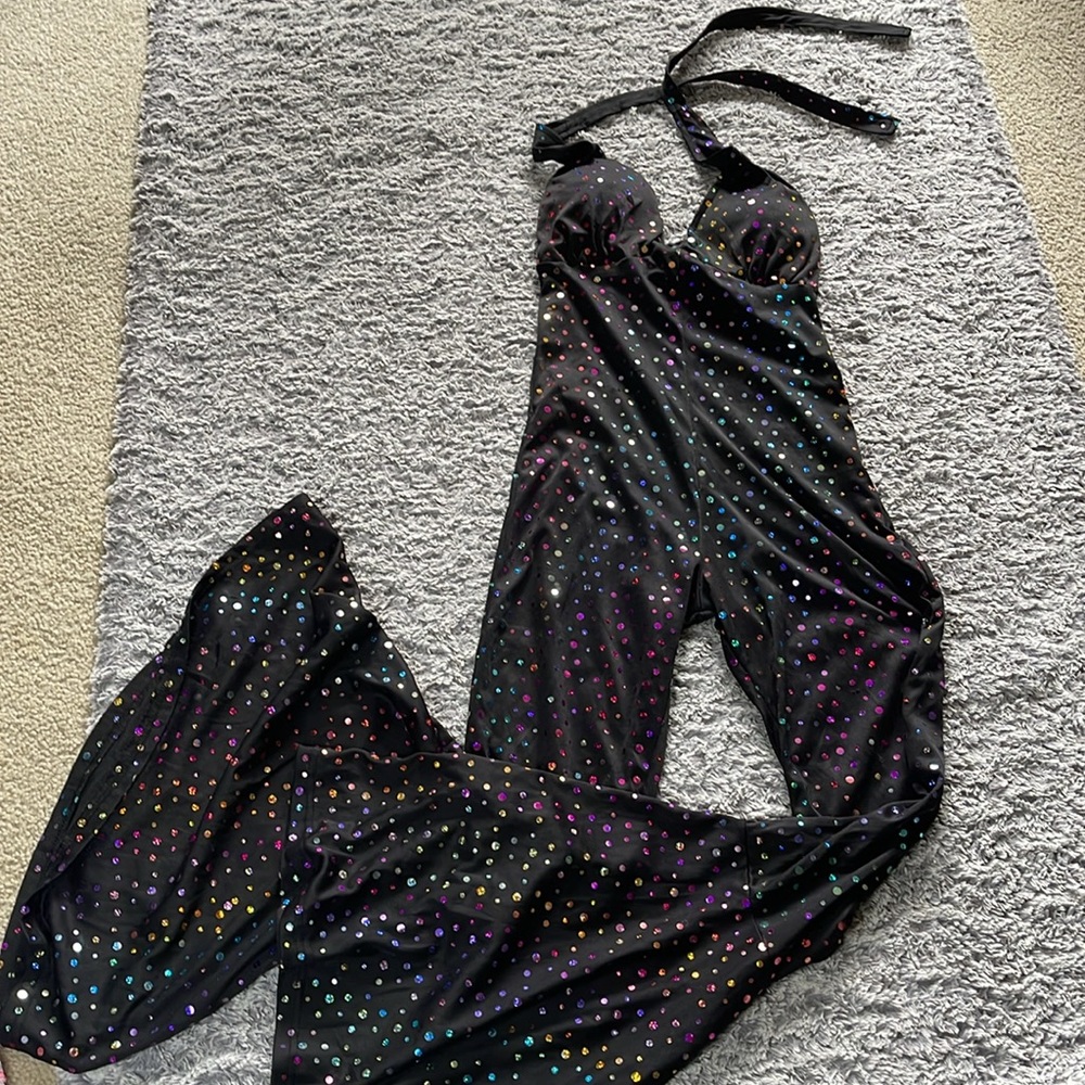 Fun Disco jumpsuit with bell bottoms, size s-l